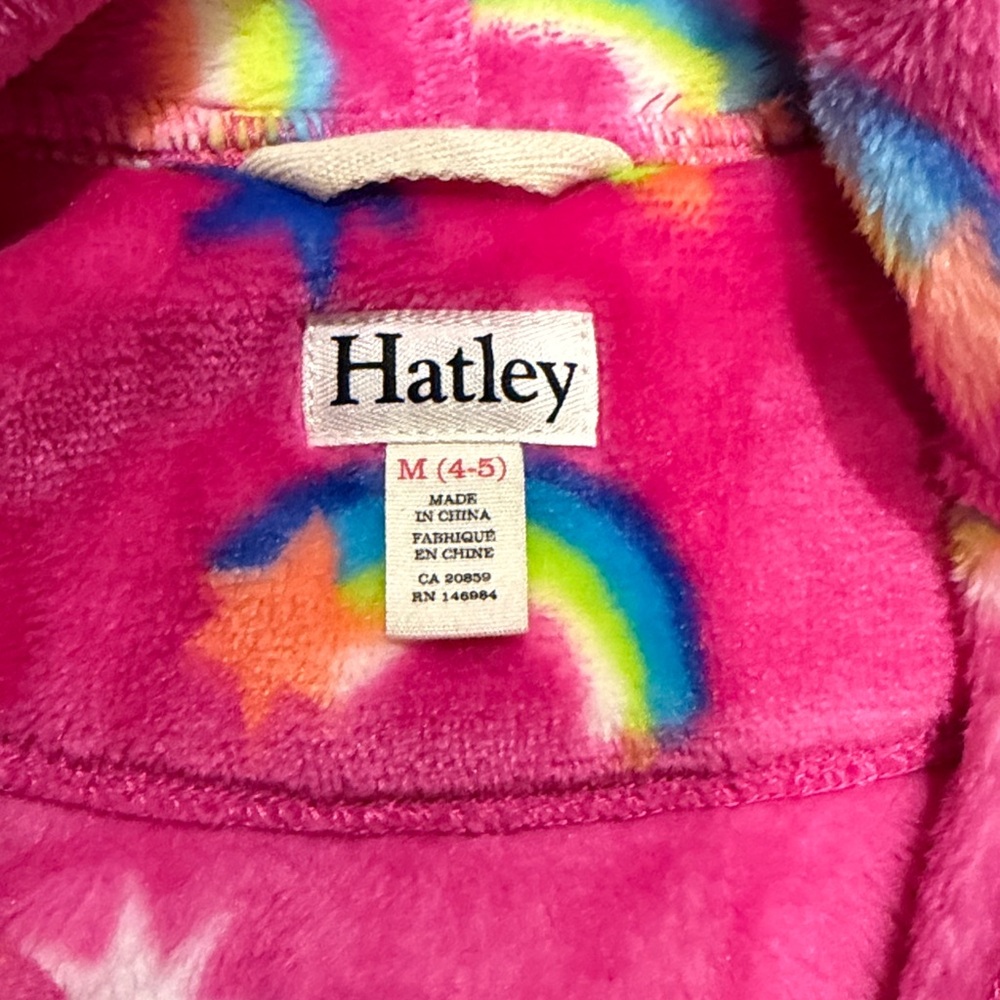 EUC Hatley Kids Pink Rainbow Robe, size 4-5 - Picture 2 of 3